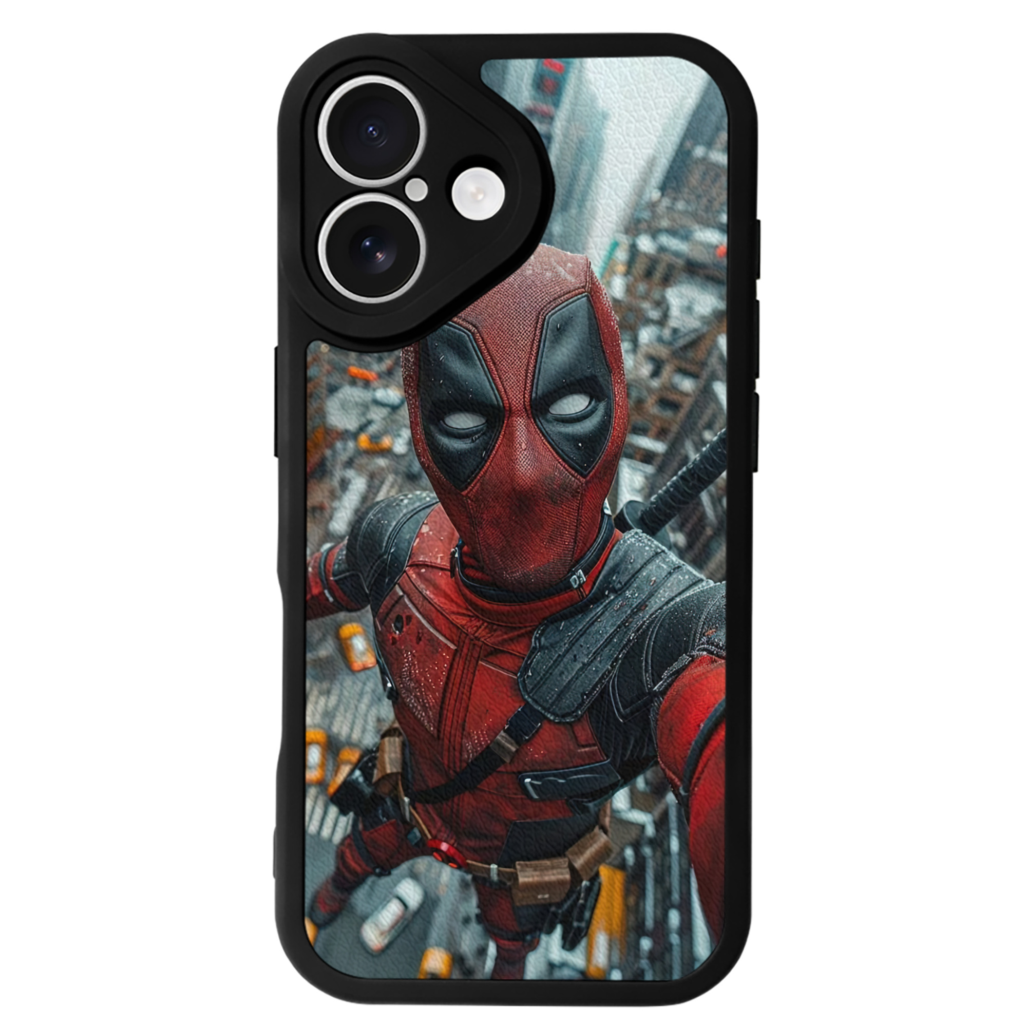 （画像用） Deadpool デッドプール 【iPhone 16シリーズ対応】シリコンスマホケース（レザー調） 材質：シリコン